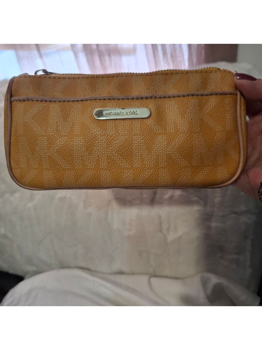 Michael Kors Yellow Monogram Clutch Pouch